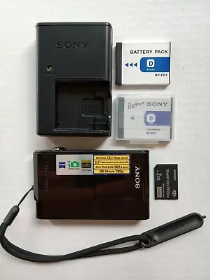 Sony Cyber-shot DSC-T900 12.1MP Digital Camera Charger SD Card And 2 Batteries  • $95