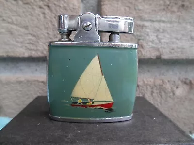 Rare Vintage Judson Oval Automatic E-z Fill Cigarette Lighter. Sailboat. • $29.95