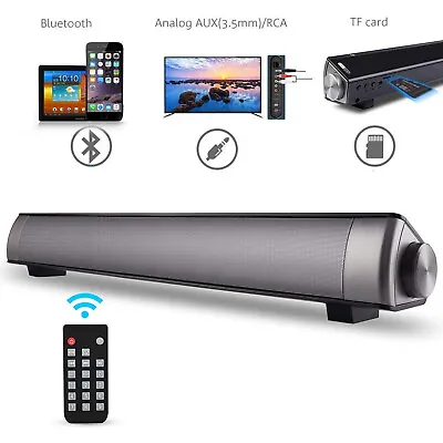 Wireless Surround Sound Bar Speaker System Bluetooth Subwoofer TV Home Theater • £20.90