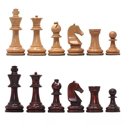 Henri Chavet Reproduced 3.75  Chess Set In Natural & Mahogany Stained Boxwood • $183.96