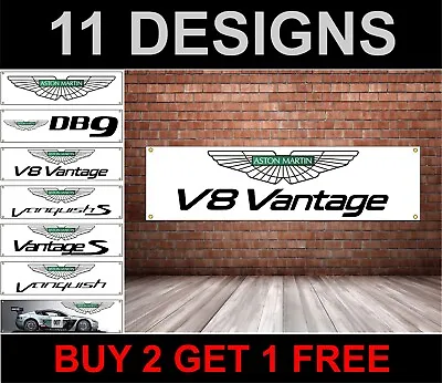 Aston Martin V8 Vantage Banner Garage Workshop Printed Pvc Advertising Sign • $18.64