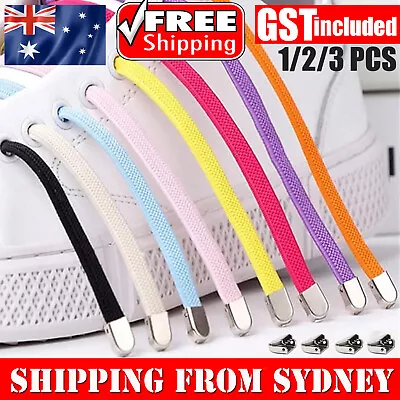 No Tie Flat Lock Elastic Shoelaces Shoe Laces Lazy Laces Sneakers Kids Adults AU • $3.85