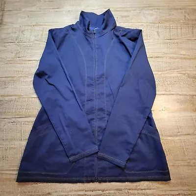 Dickies Essence Women's Medium Warm-Up Scrub Full Zip Lightweight Jacket Navy • $14.95