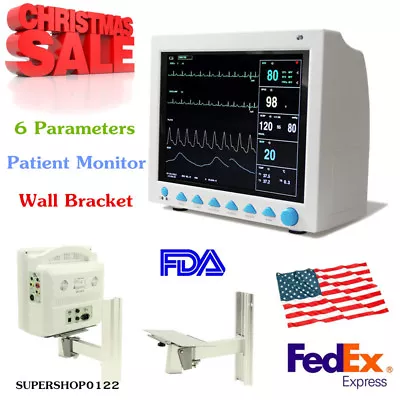 ICU Vital Signs Patient Monitor 6 Parameters+wall Mount BracketCMS8000 USA FDA  • $798
