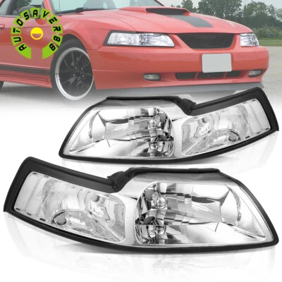 For 1999-2004 Ford Mustang Headlights Head Lamps Pair Left+Right 99-04 • $59.39