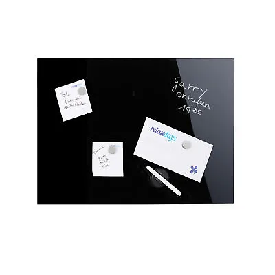 Magnetic Glass Dry Erase Memo Board With Marker And Magnets Message Holder • £56.90