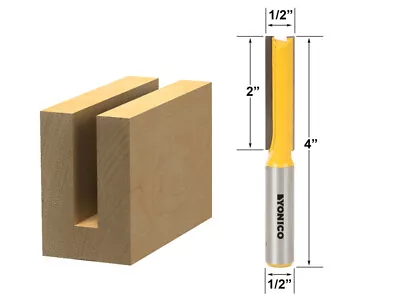 1/2  Diameter X 2  Height Straight Router Bit - 1/2  Shank - Yonico 14150 • $13.95