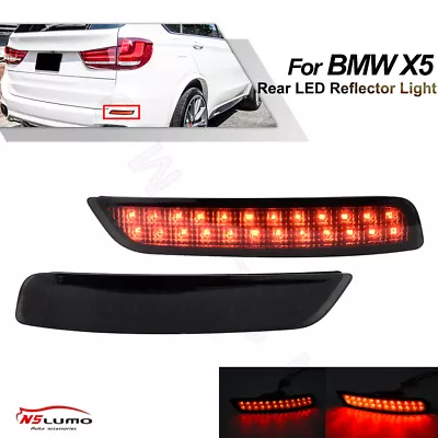 $22.99 • Buy Smoked LED Rear Red Bumper Reflector Break Tail Lights For 2014-2018 BMW X5 F15