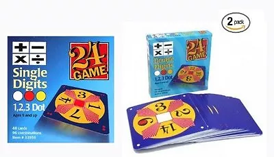 24 Game Two Pack:48 Single Digit Cards & 48 Double Digits Math Game • $29.99