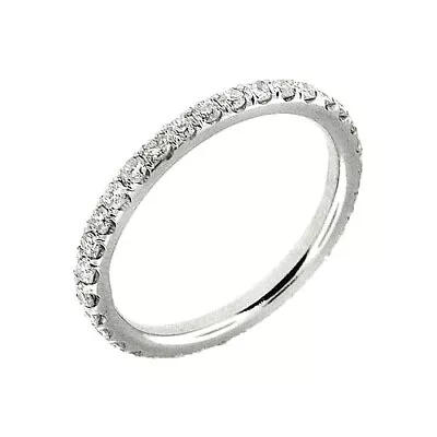 $6800  0.65 Ct  MICRO PAVE HAND MADE PLATINUM DIAMOND ANNIVERSARY WEDDING BAND  • $1800