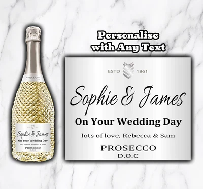 £2.97 • Buy Personalised Prosecco Label Champagne Wine Birthday Celebration Gift Sticker