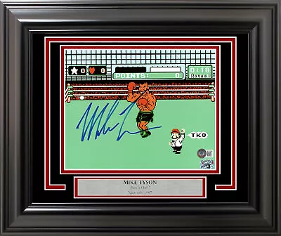 Mike Tyson Autographed Framed 8x10 Photo Nintendo Punch-out!! In Blue Beckett • $139