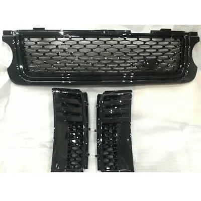 Gloss Black Grille Grill W/Side Vent Trim Fit For LR Range Rover L322 2010-2012 • $233.99