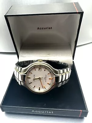 Accurist Men’s 2 Tone Silver/gold Date Watch. Original Box And Mint Condition! • £25