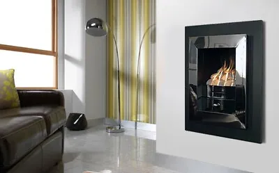 £499.90 • Buy GAS FIRE BLACK CHROME INSET FULL DEPTH WALL INSET MOUNTED COAL 4kw FUEL BED