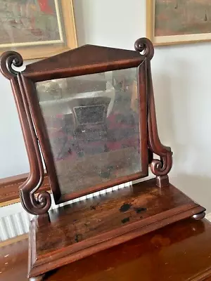 £30 • Buy Very Large And Heavy Victorian Swan Top / Scrolling Mahogany  Toilet Mirror