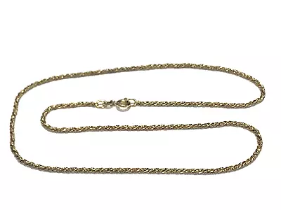 9ct Gold Unoaerre 17  44cm Solid Twisted Link Fancy Rope Chain Necklace 5.63g • £175