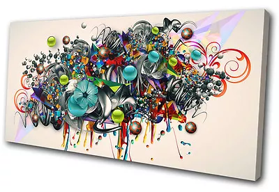 Modern Colourful Collage Abstract SINGLE CANVAS WALL ART Picture Print • £29.99