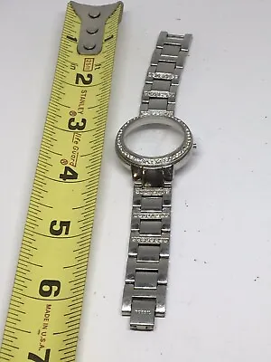 $16.99 • Buy Fossil Stainless Steel Parts Links Band 18mm Case W/ Crystal Clasp  Silver V929