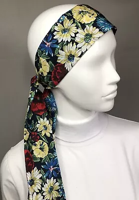 Skinny Scarf Cravat Liberty Tana Lawn Cotton Self Tie BOW HAIR HEADBAND  Flower • £8.99