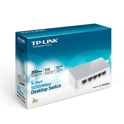 TP-LINK (TL-SF1005D) 5-Port Rack-Mountable Ethernet Switch • $17