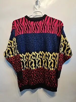 Vtg Saved By The Bell Womens Sweater Sz 1 Vtg 80s 90s Multi Color Colorful  • $24.95