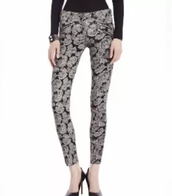 Scotch And Soda Pants Womens 25 Black Maison Scotch Skinny Moto Corduroy Paisley • $25