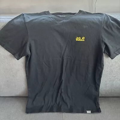 Boys Black Jack Wolfskin Tee Shirt Size 164 • £0.99