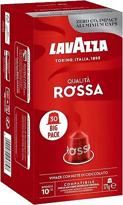 Lavazza Qualità Rossa Coffee Capsules-Compatible With Nespresso Machines-30 Pods • $49.95