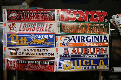 Vintage NCAA COLLEGE CHOOSE YOUR TEAM Bumper Sticker U PICK CHOICE 11 X3  JSH • $7.77