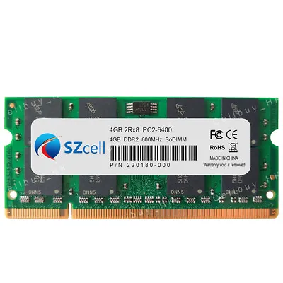 £24.95 • Buy New 4GB 2RX8 DDR2-6400S 800MHz RAM 200-Pin CL6 1.8V NON ECC SODIMM Laptop Memory