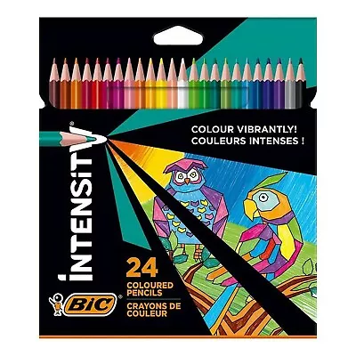 BiC Intensity Triangle Colouring Pencils Assorted Vibrant Colour Pack Of 24 • £6.99