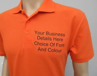 New Custom Printed Text Personalised POLO SHIRT Work Wear Uniform T-shirt To 3XL • £11.50