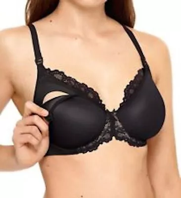 New Wacoal 859221 Underwire T Shirt Nursing Bra 30H US Black • $29.50