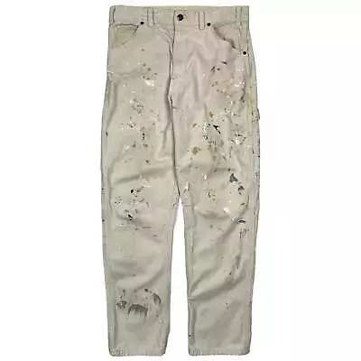 Vintage Men's White Painters Straight Leg Carpenter Pants With Pockets -Size 32  • $40