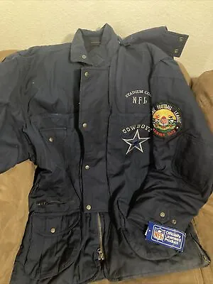 RARE Vintage NFL Member Club Stadium Parka Jacket Coat Dallas Cowboys NWT Sz XL • $90