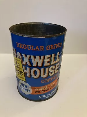 VINTAGE MAXWELL HOUSE COFFEE TIN CAN 4 CENTS OFF  No Lid • $25.20