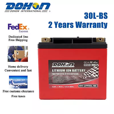 30L-BS 12V 30Ah 800 CCA Lithium Iron Battery Replaces YTX30 HARLEY-DAVIDSON • $230.43