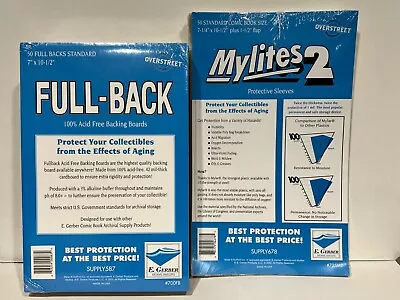 $64.99 • Buy 50 E. GERBER  Standard Comic Book MYLITE 2 Bags 725M2  & FULL BACKS  700FB