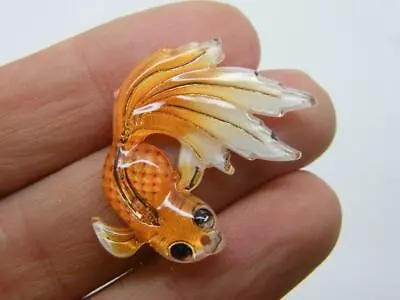 6 Goldfish Fish Pendants Orange Acrylic FF577 • £2.30