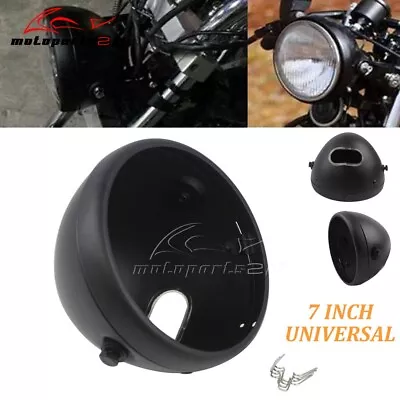 7'' Round Motorcycle LED Headlight Housing Bucket Shell For Harley Cafe Racer • $39.98