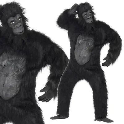 Adult Deluxe Gorilla Costume Ape King Kong Mens Halloween Fancy Dress Outfit • £116.99