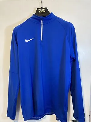 £10 • Buy Nike Men's Track Top Large L Blue Running Football Golf Sports Quarter Zip VGC
