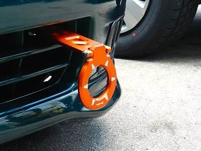 Orange Vms Racing V3 Front Aluminum Adjustable Folding Tow Hooks For Honda Acura • $39.95