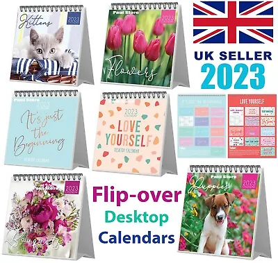 £3.79 • Buy 2023 Month To View Desk Top Flip Over Calendar Home Office School Table Work