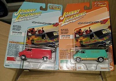 Johnny Lightning 1:64 2021 Classic Gold 1976 Dodge Tradesman Van Green Or Red • $9.99