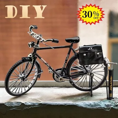 DIY Retro Bicycle Model Miniature Diecast Toy Craft For Home Office Decor Toy UK • £9.08