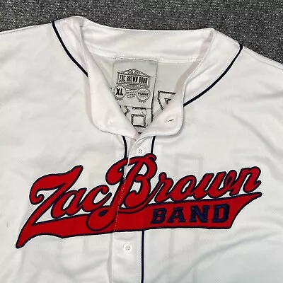 Zac Brown Band Shirt Mens Extra Large White Red 2018 Down The Rabbit Hole Tour • $9.99