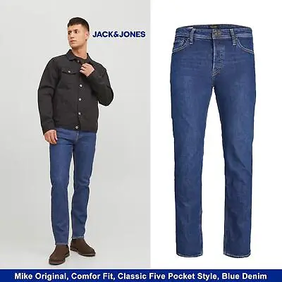 Mens Denim Jeans By Jack & Jones Comfort Fit Classic Five Pocket Blue Denim • £24.99