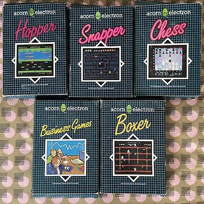 Acorn Electron Bundle Big Box X5 Hopper Snapper Boxer Chess Business Games • £25.99